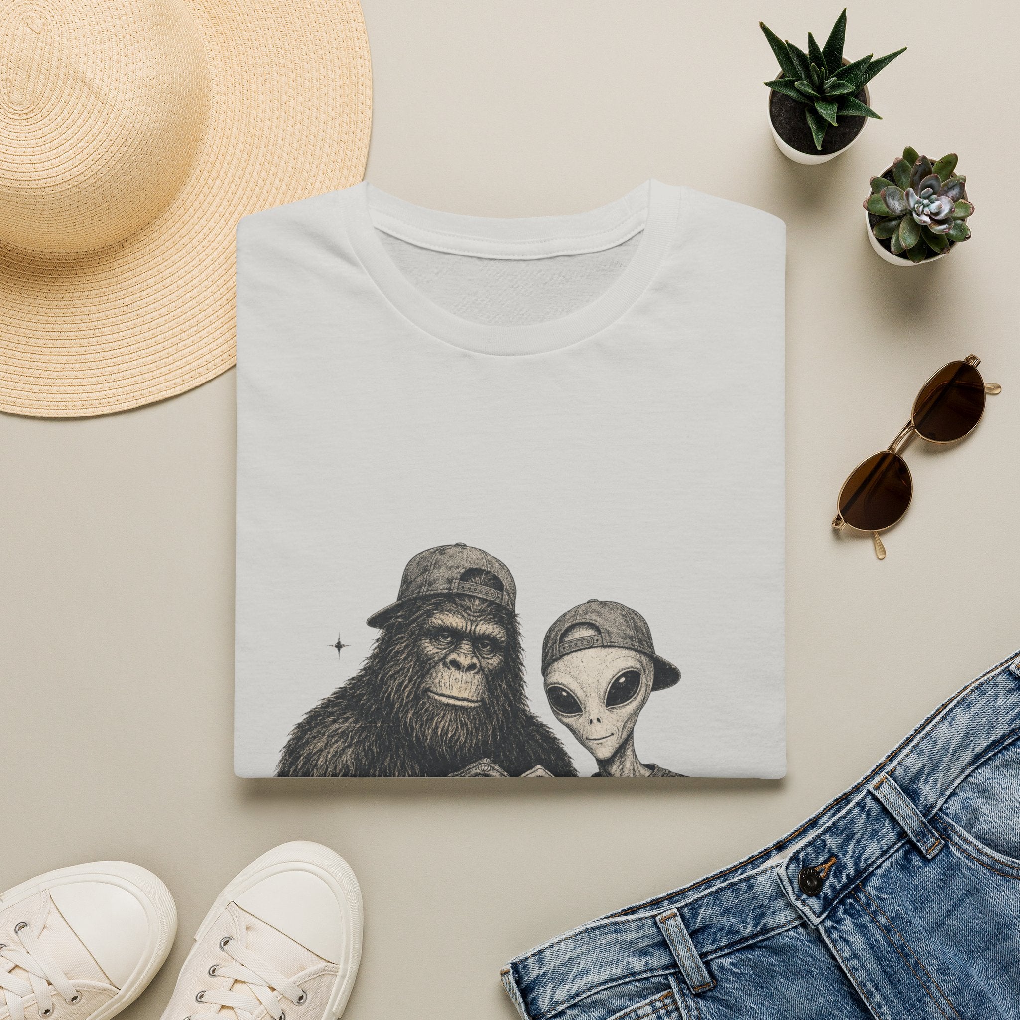 Bigfoot Alien Heart T-Shirt