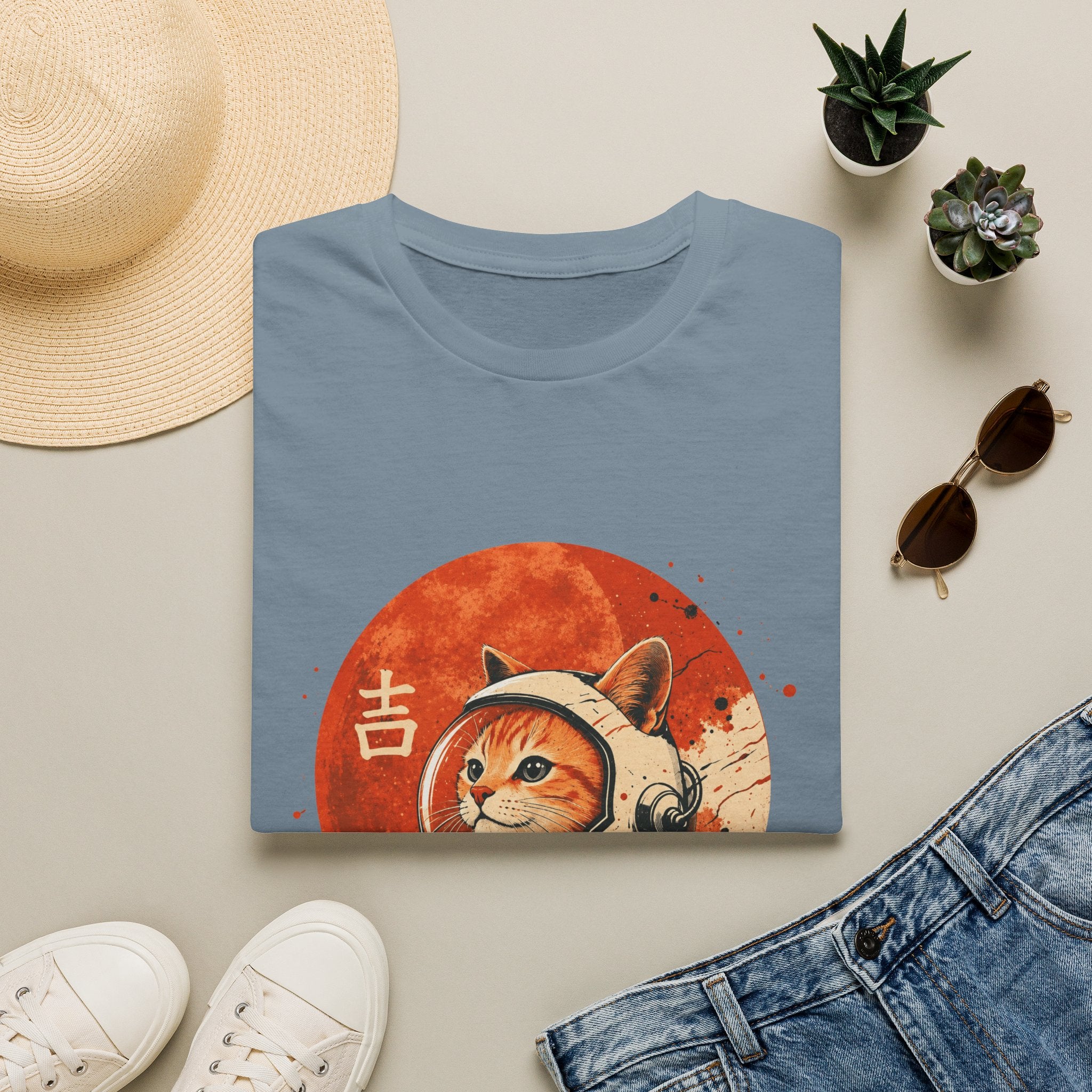 Astro Cat Tee — Lucky Japanese Space Cat Graphic T-Shirt