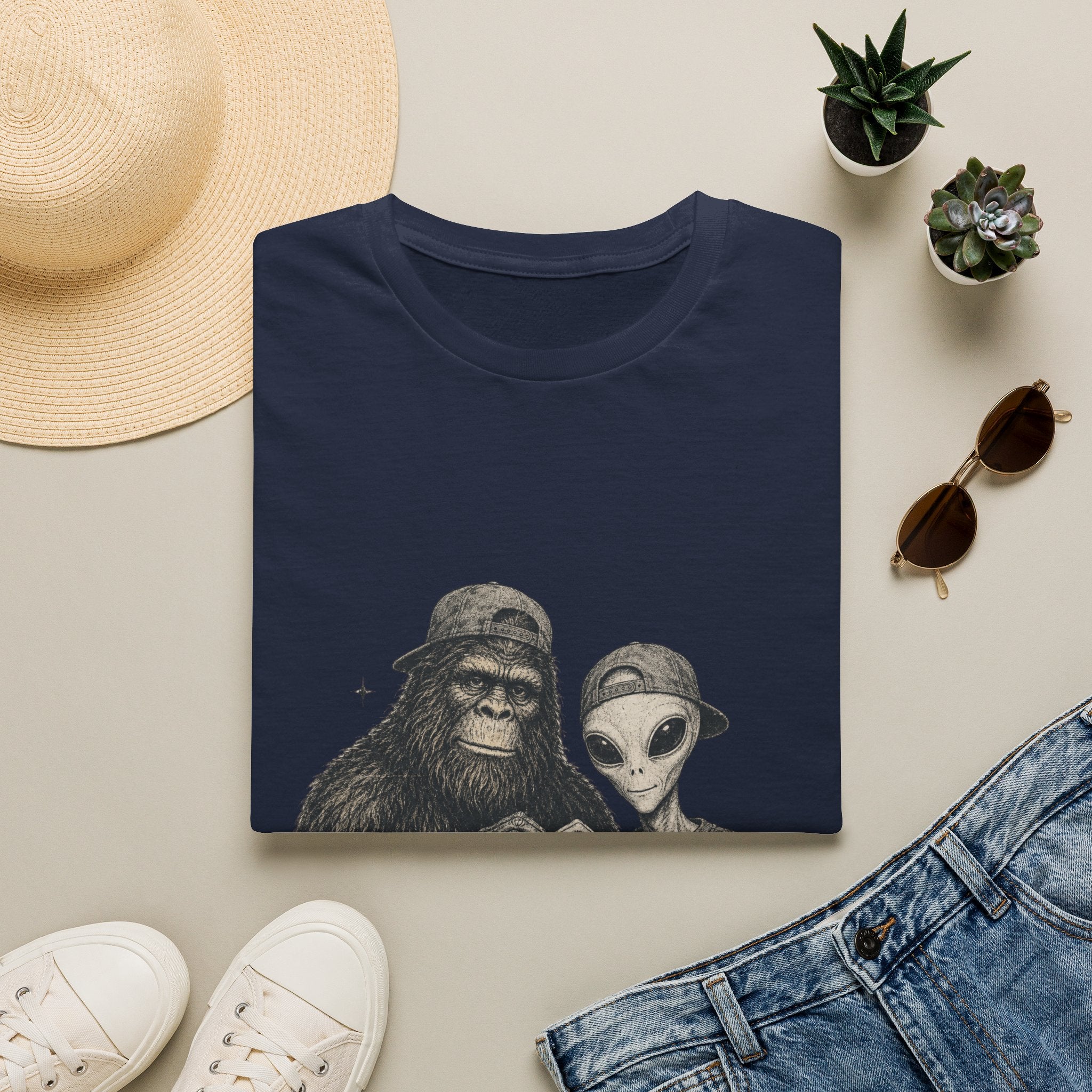 Bigfoot Alien Heart T-Shirt