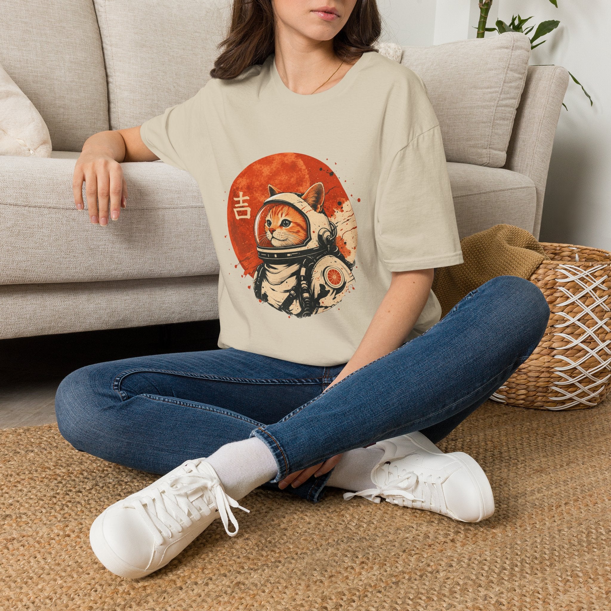 Astro Cat Tee — Lucky Japanese Space Cat Graphic T-Shirt