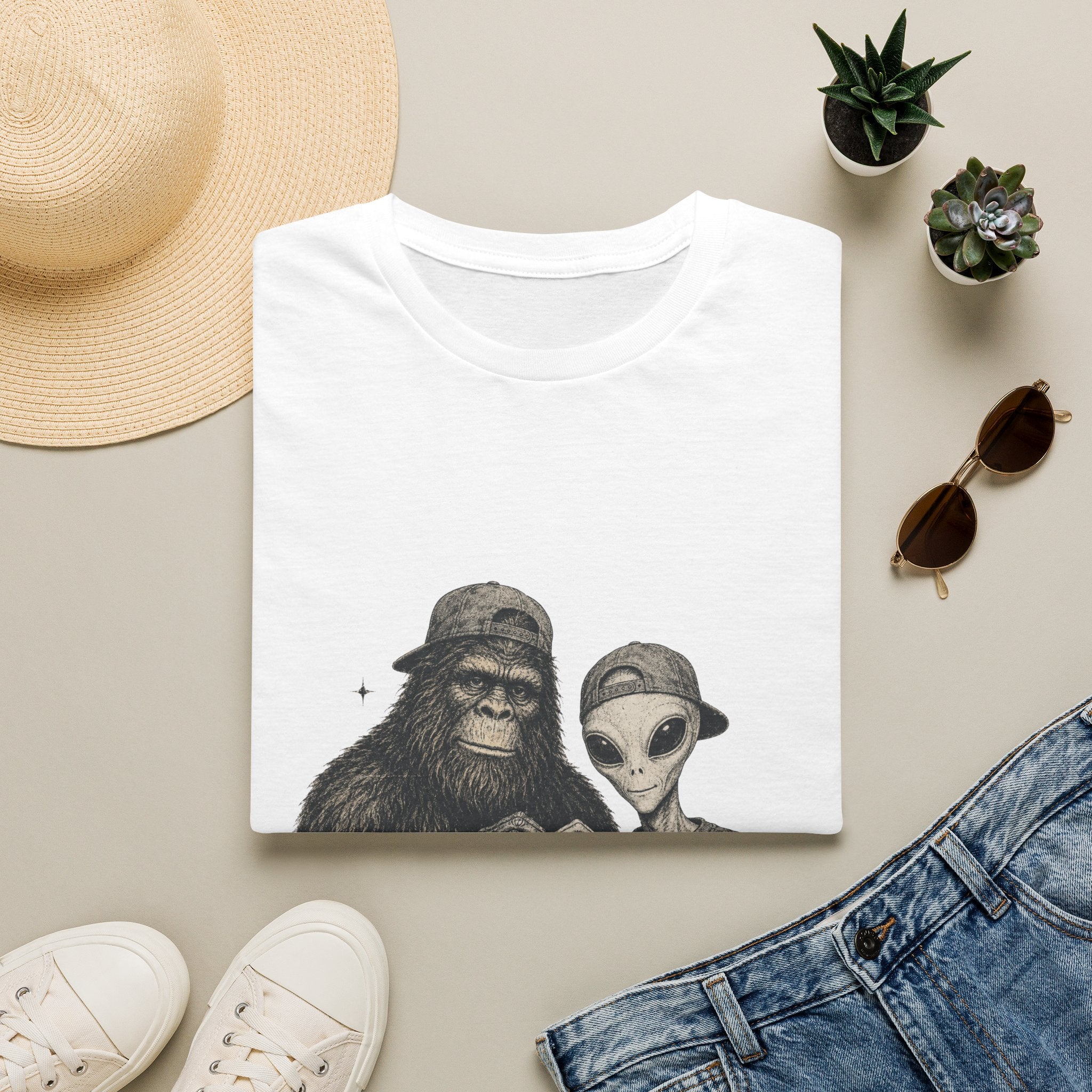 Bigfoot Alien Heart T-Shirt