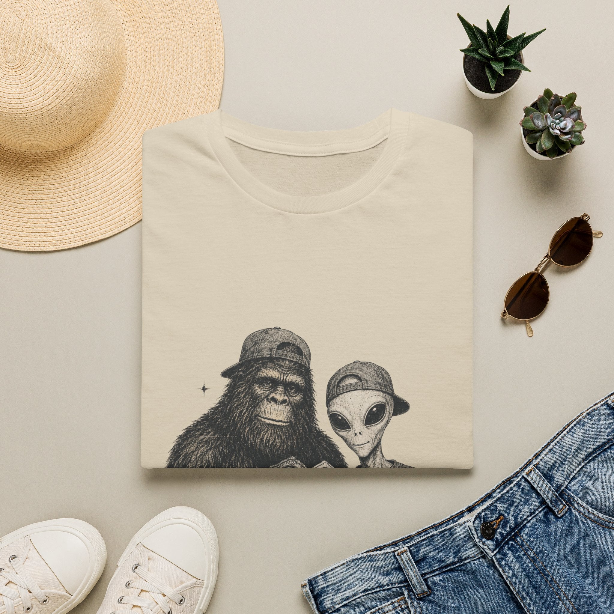 Bigfoot Alien Heart T-Shirt